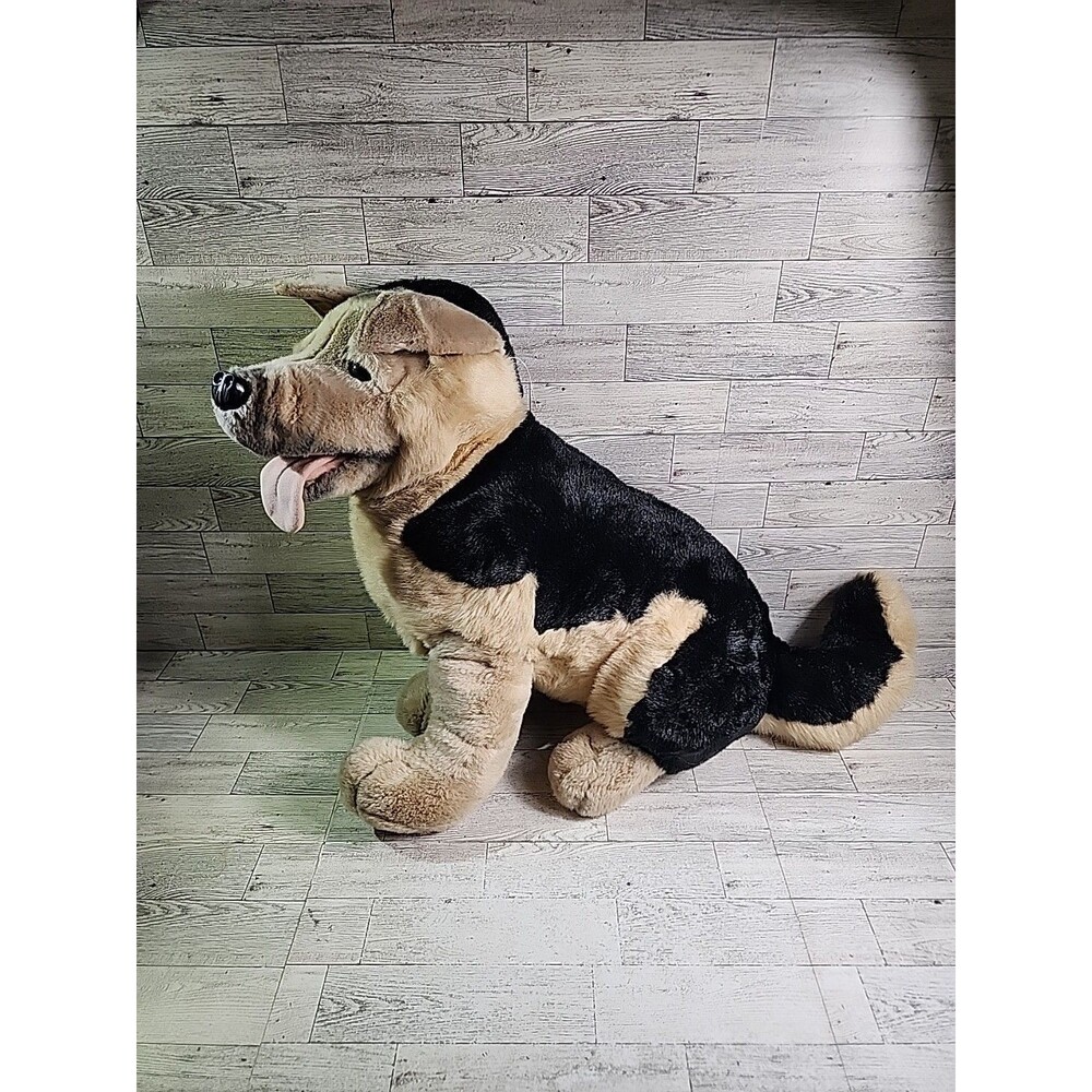 Huge Vintage German Shepard Plush Dog 28" Doll A&A Heavyweight Realistic